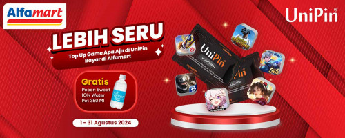 Top Up Game di UniPin dan Bayar di Alfamart, Gratis Pocari Sweat ION Water Pet 350ml